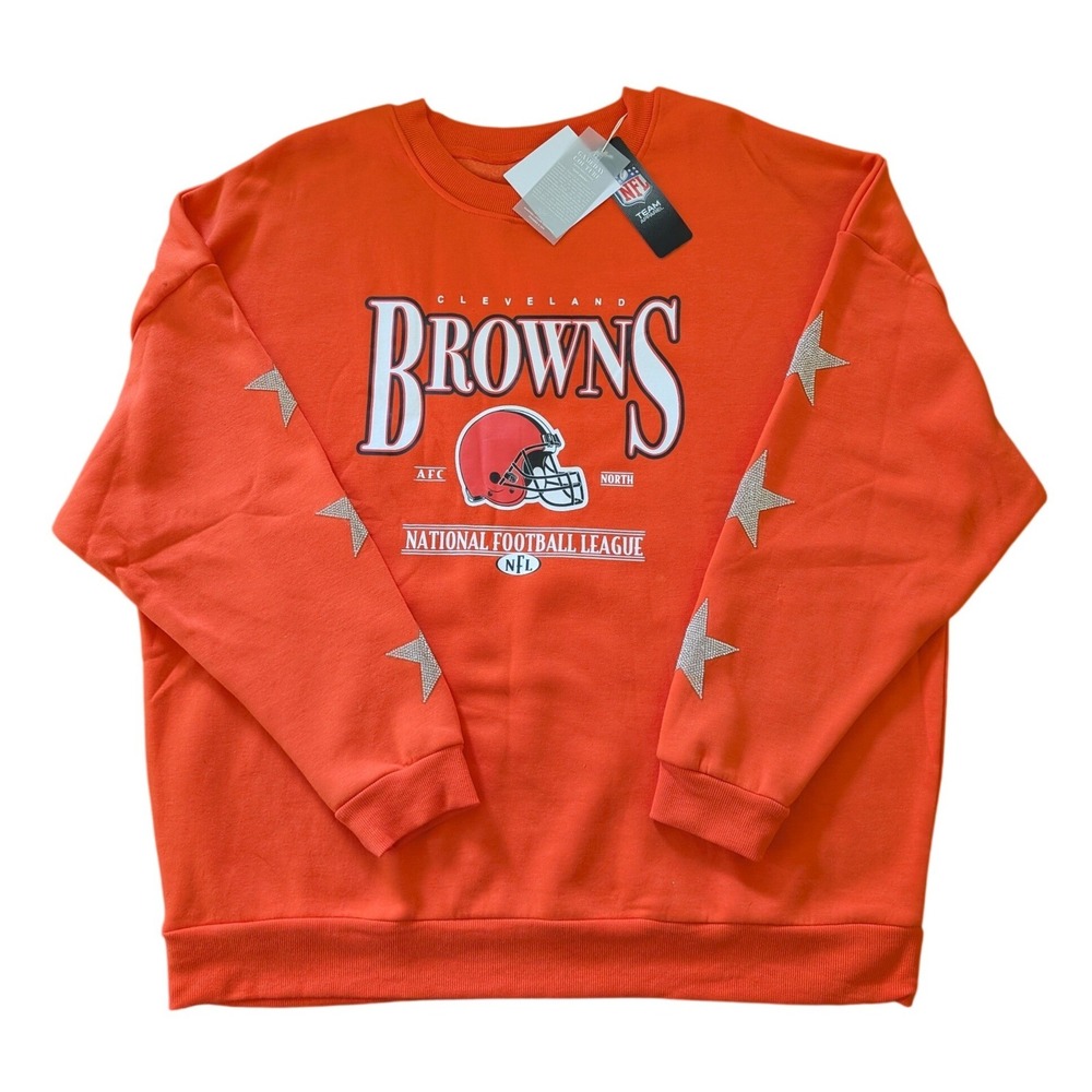 Gameday Couture Cleveland Browns Rhinestone Star Graphic Sweatshirt XL NWT